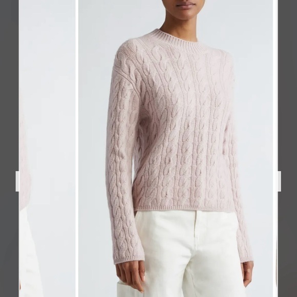 Vince Cable Knit Wool Cashmere Blend Crewneck Sweater in Rose Pearl Size M - Picture 1 of 11